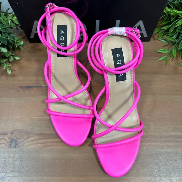 AQUA Women's Arlow Ankle Strap High Heel Fuschia Sandals Size 6.5 $108 - Picture 3 of 9